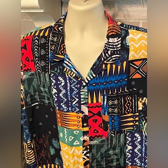 Urban Outfitters Other - Urban Outfitters button down Shirt Men's XL Colorful boho patch Shirt light 90s